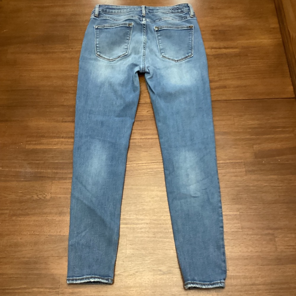 Vigoss Marley Skinny Jeans Womens 27 Medium Wash High Rise Distressed Hem Denim - Picture 2 of 9